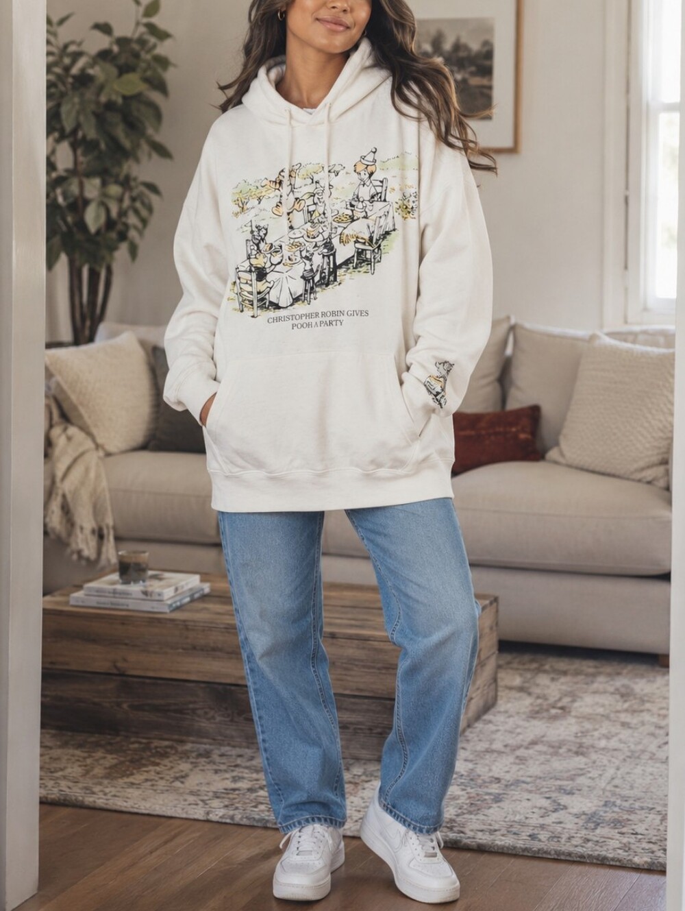 Disney Winnie the Pooh Graphic Hoodie Sweatshirt - Christopher Robin Design - Picture 4 of 12